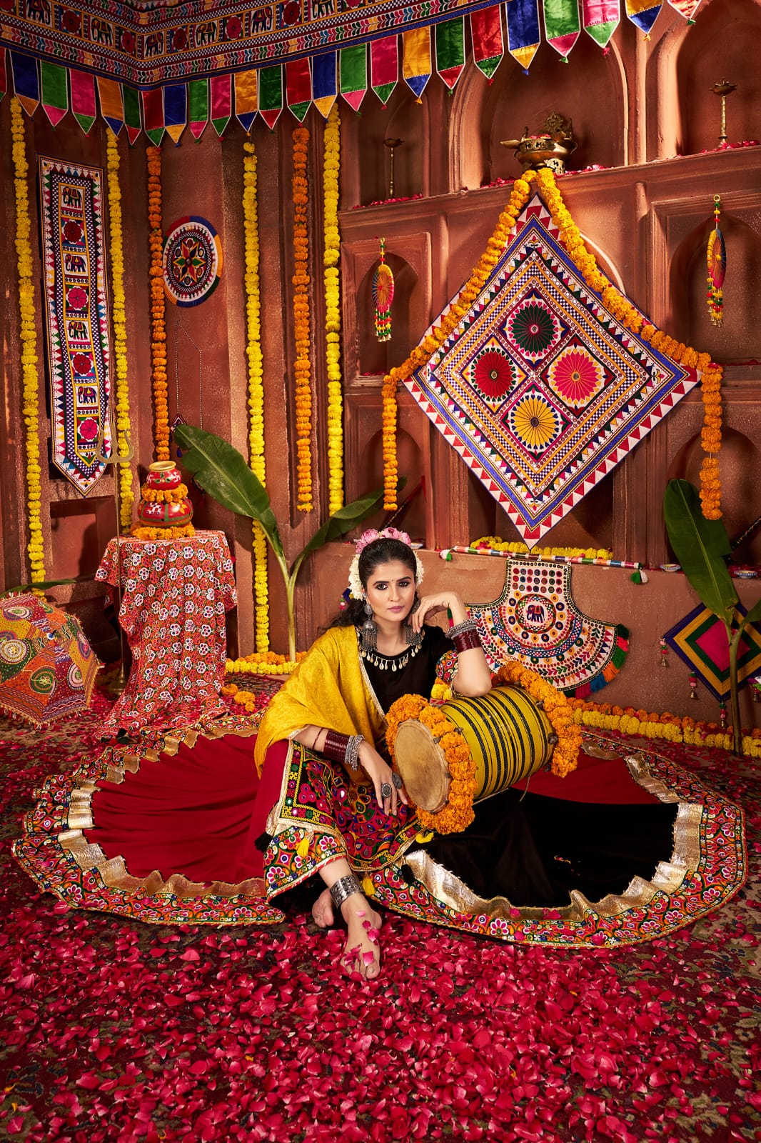Traditional navratri outfit for women in multi color