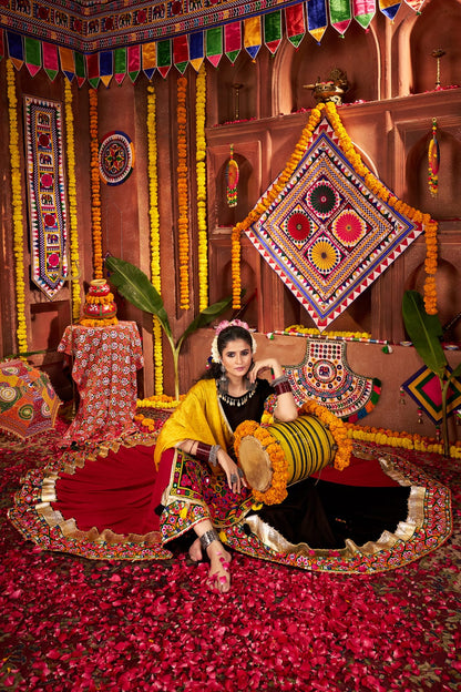 Traditional navratri outfit for women in multi color