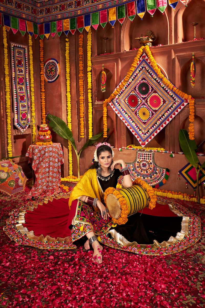 Traditional navratri outfit for women in multi color