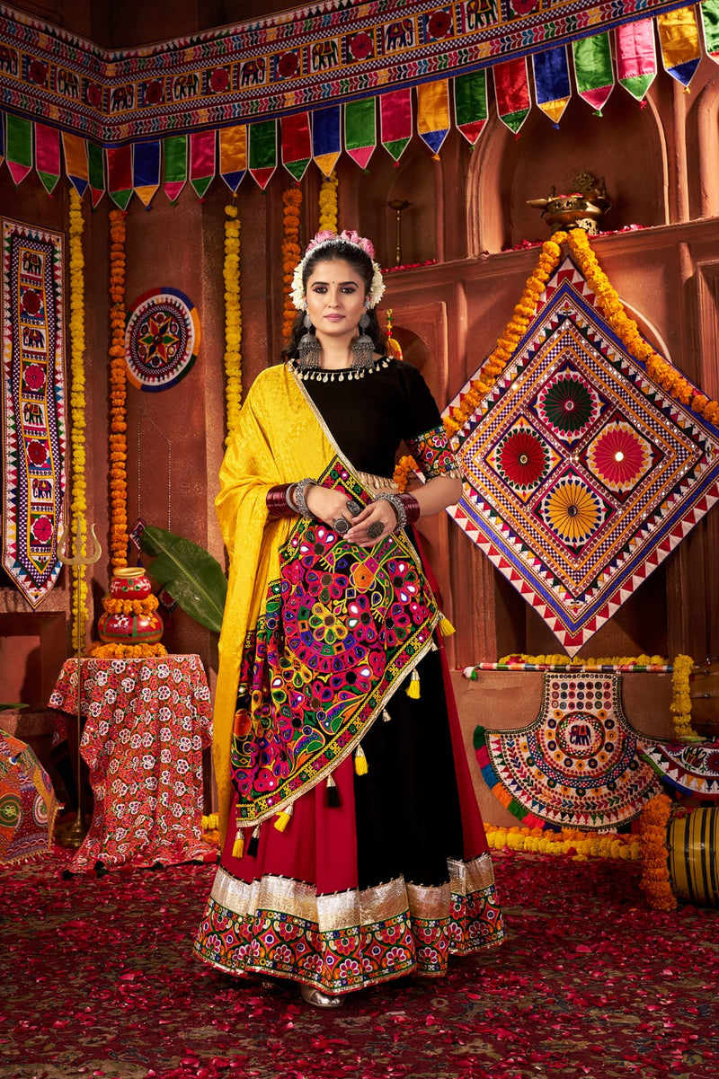 9-meter flare stitched lehenga for dandiya