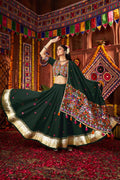 Traditional Navratri wear chaniya choli in green 