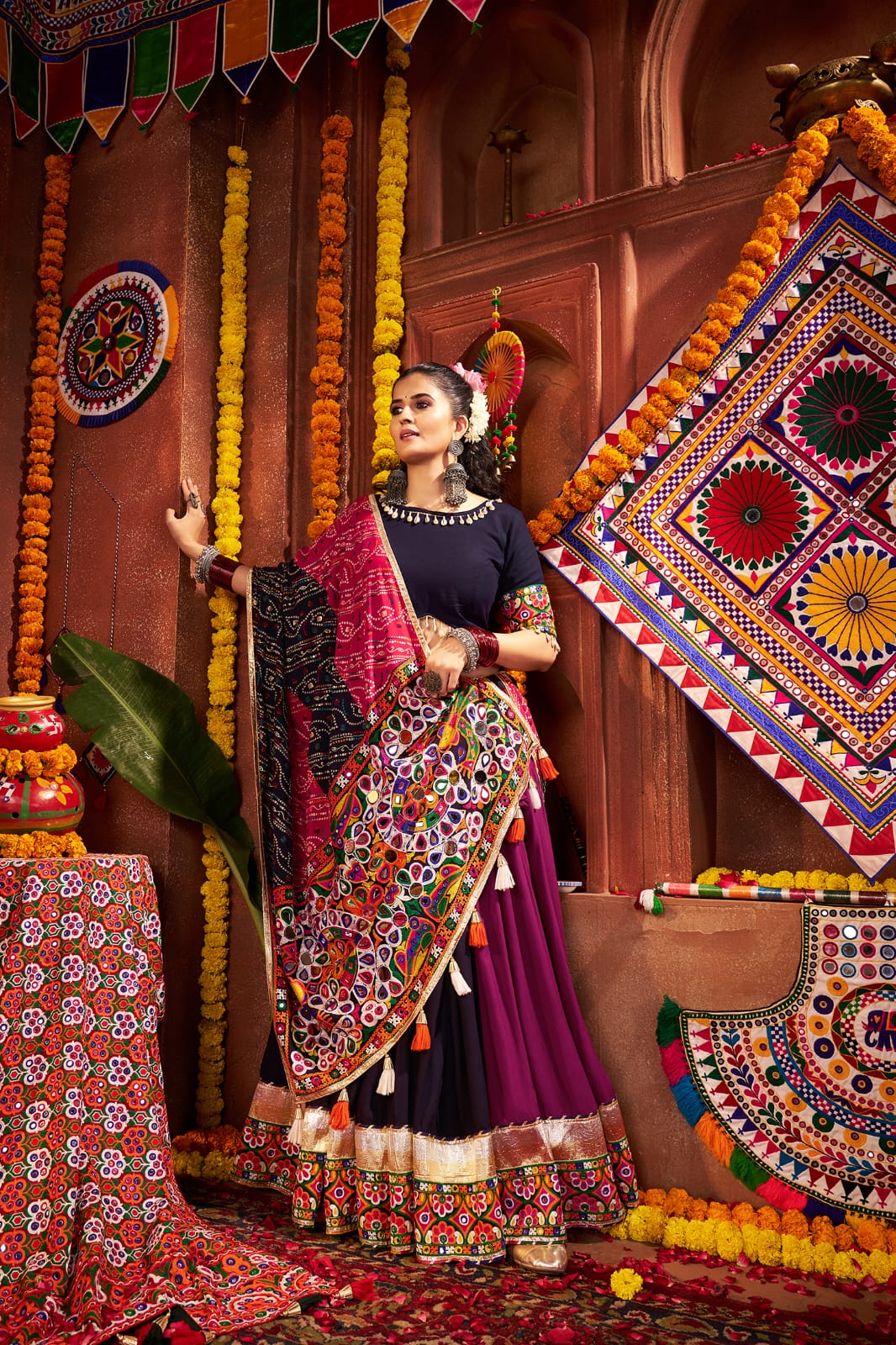 Stitched multi color lehenga choli for women