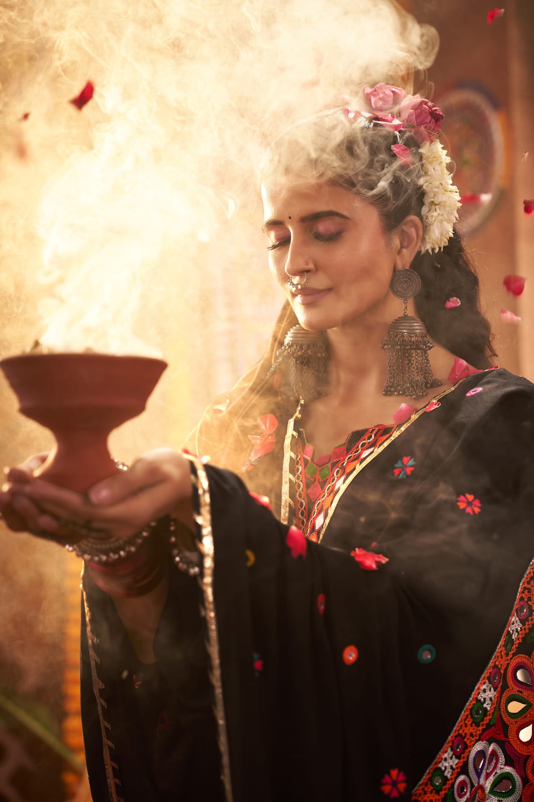 Traditional black navratri outfit for women