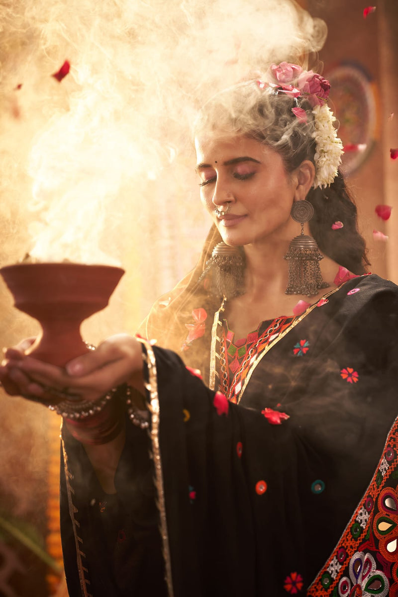 Traditional black navratri outfit for women