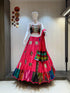 Pink chaniya choli with gamthi blouse
