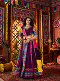 9 meter flair lehenga in purple

