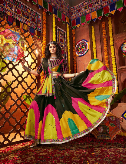 Black mirror work chaniya choli


