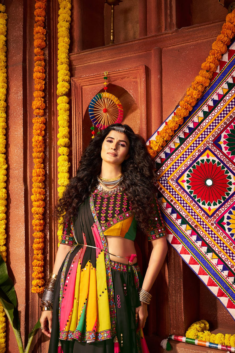 Gajji silk lehenga for Navratri

