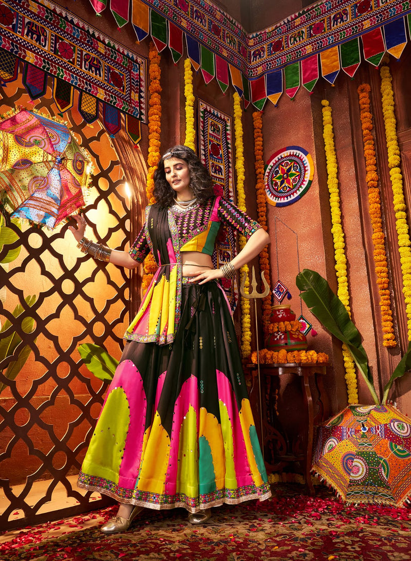 9 meter black chaniya for Garba

