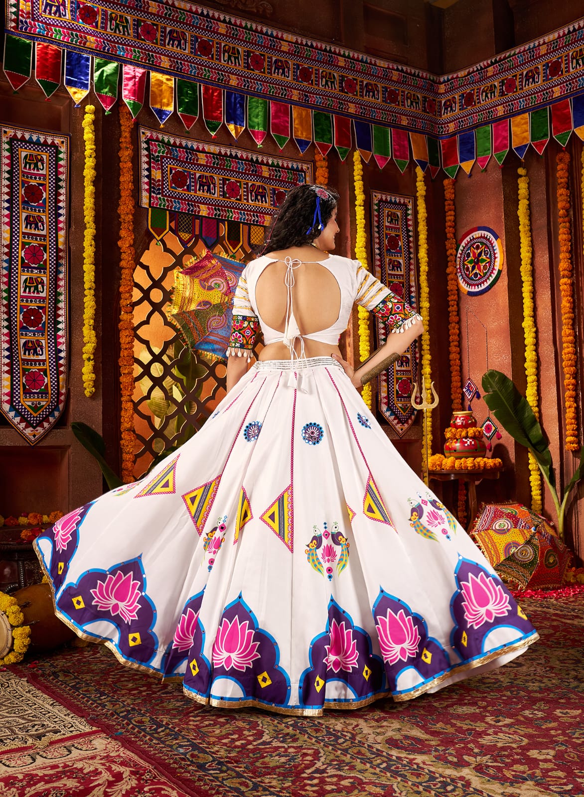 white chaniya choli for navratri