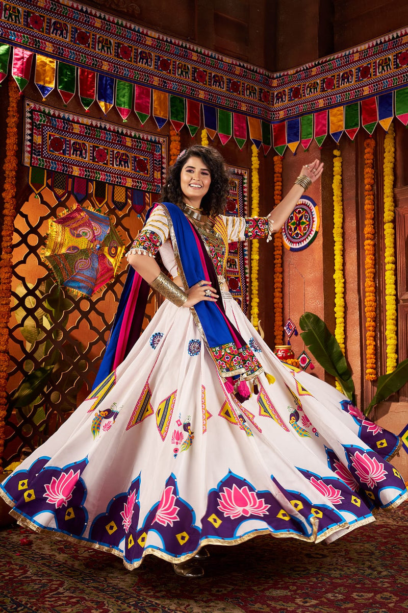 White chaniya choli for Navratri


