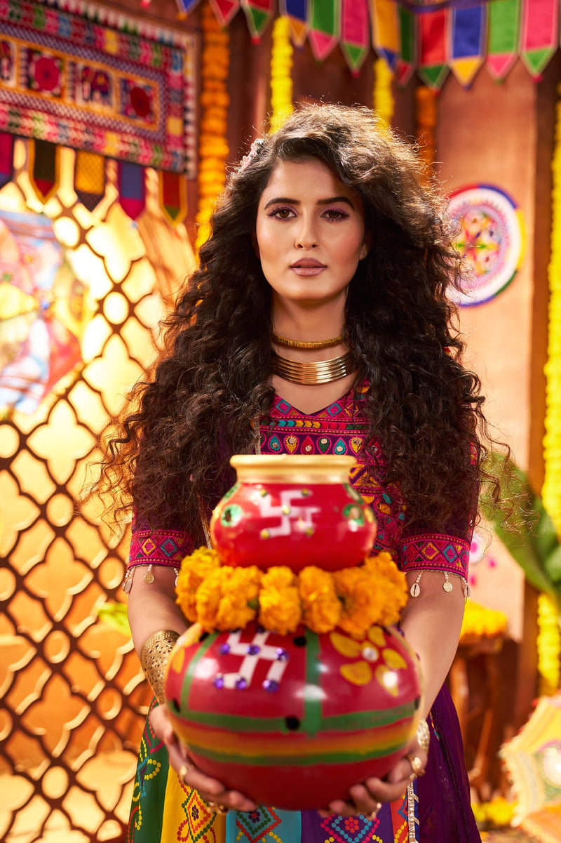 9 meter flair multicolor chaniya choli

