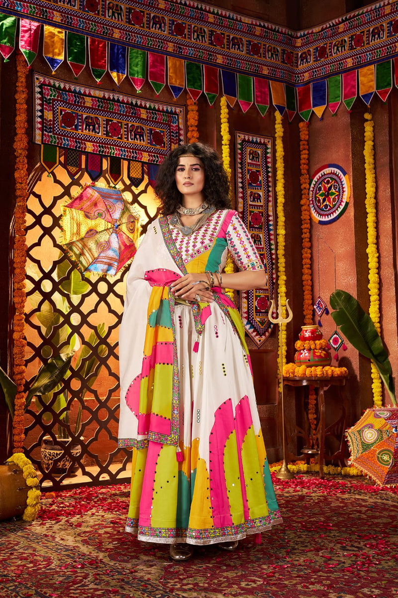 Navratri lehenga choli with mirror work

