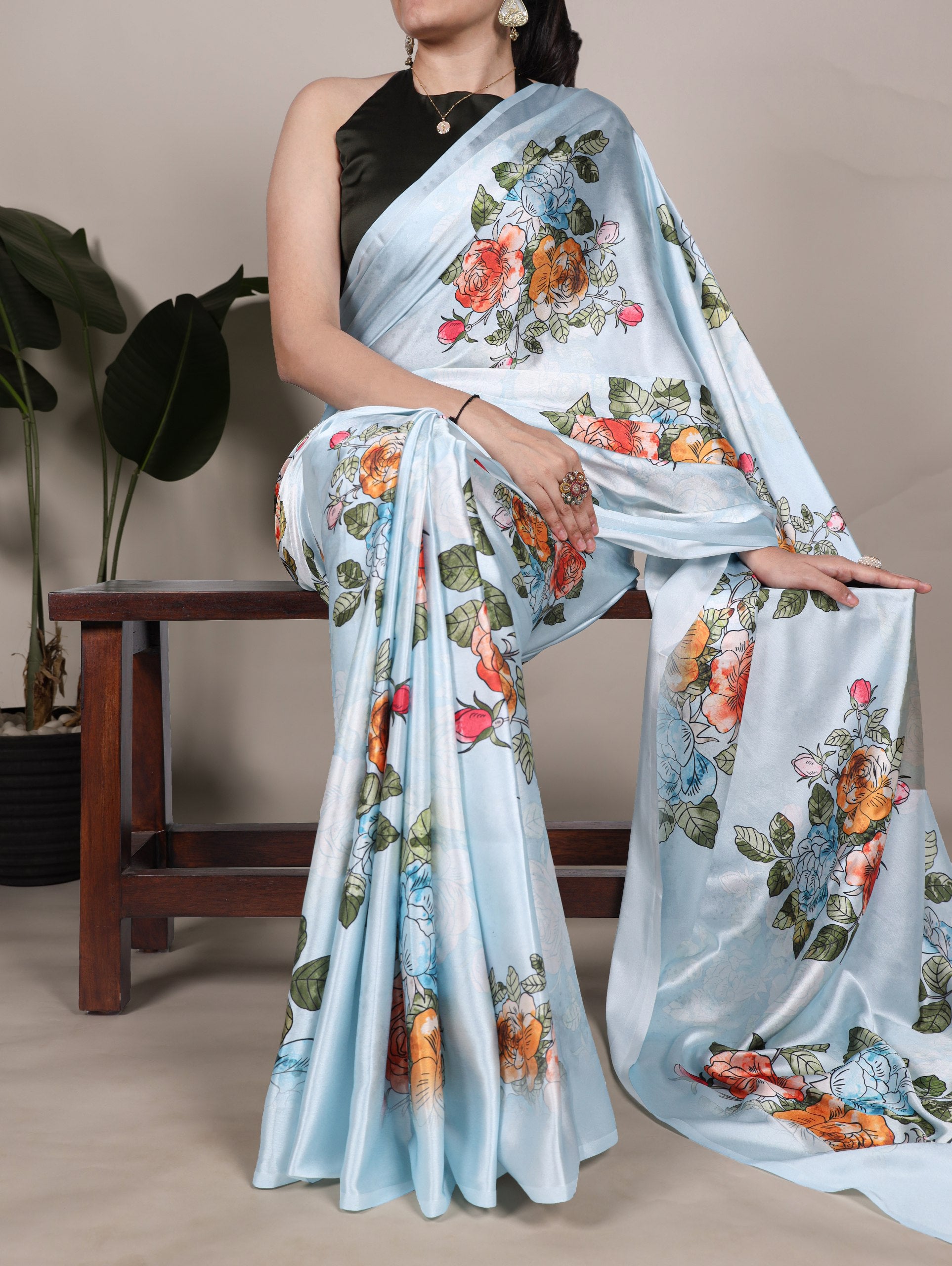 Satin Saree
