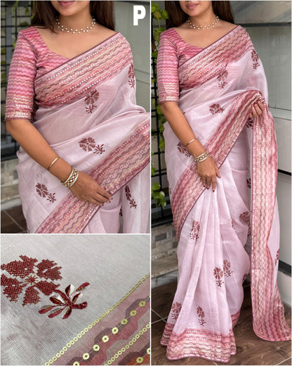 Pink Pure Tani Shani Silk Saree Tissue Silk Saree Anant Tex Exports Pvt.Ltd..