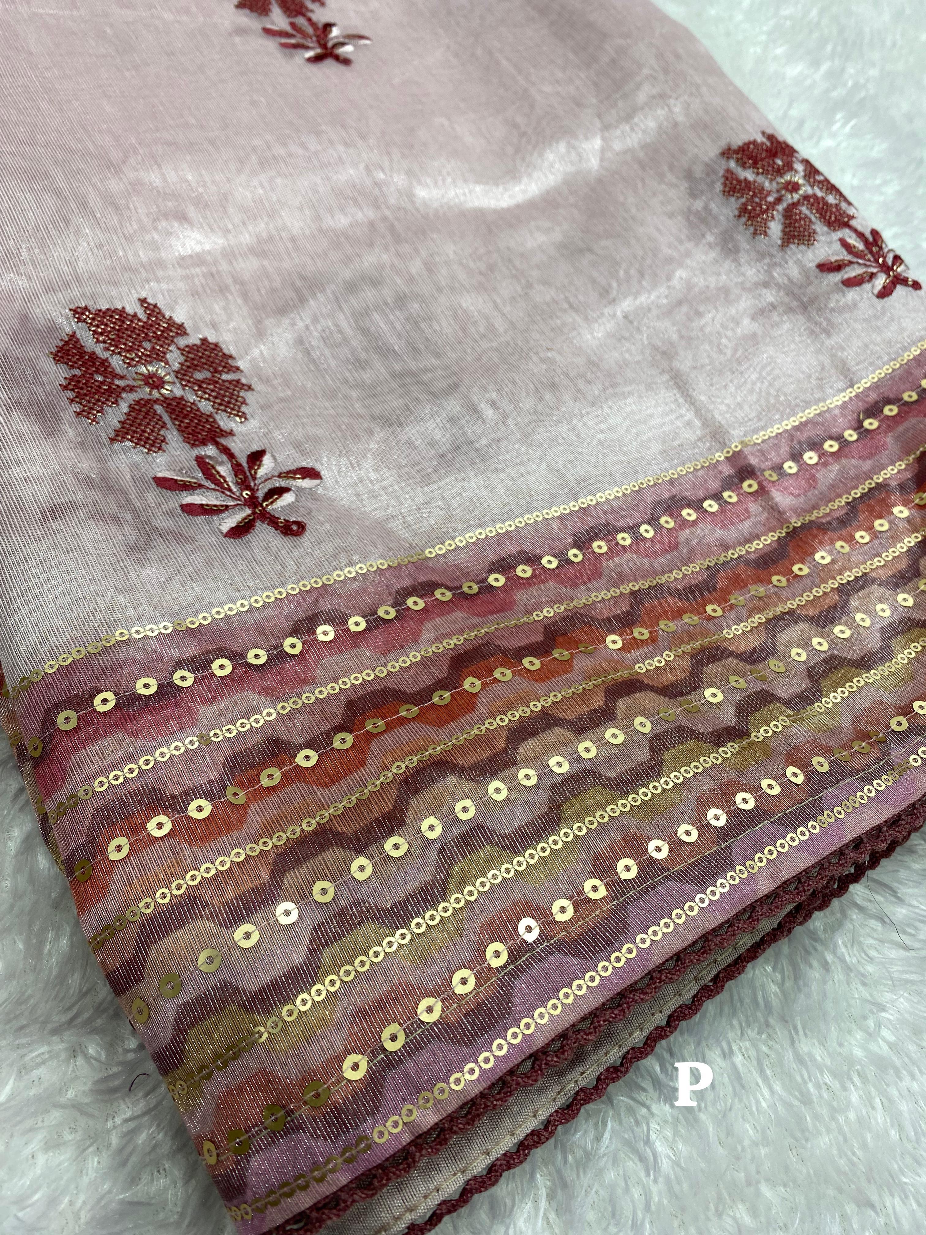 Pink Pure Tani Shani Silk Saree Tissue Silk Saree Anant Tex Exports Pvt.Ltd..
