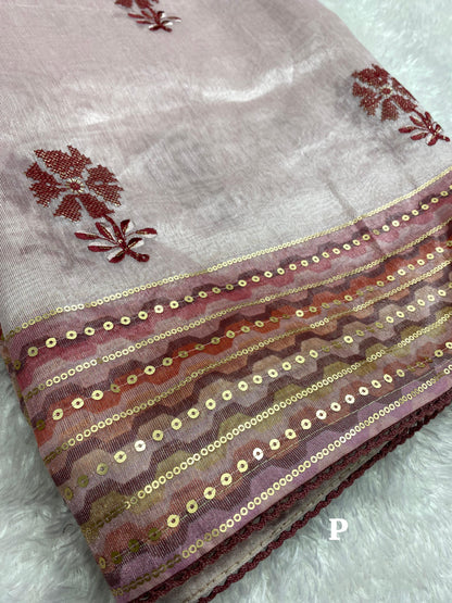 Pink Pure Tani Shani Silk Saree Tissue Silk Saree Anant Tex Exports Pvt.Ltd..