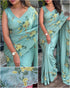 Green Pure Tussar Heavy Embroidery Tushar Cotton Saree Tussar Saree Anant Tex Exports Pvt.Ltd..