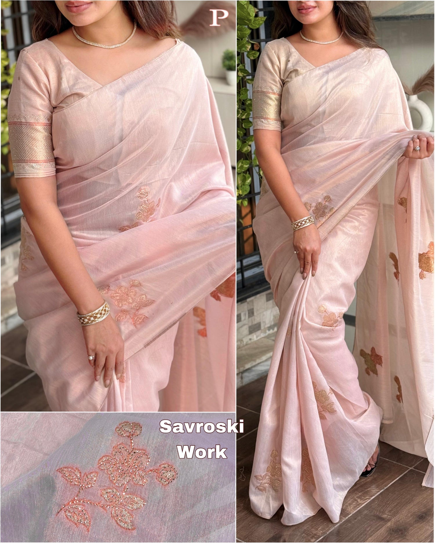Pink Soft Pure Taspa Organza Saree Organza Saree Anant Tex Exports Pvt.Ltd..
