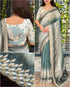 Rama Shaded Pure Tussar Heavy Embroidery Tushar Saree Tussar Saree Anant Tex Exports Pvt.Ltd..