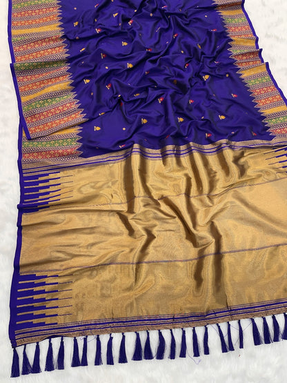 Violet Soft Silk Meenakari Zari Woven Saree Banarasi Saree Anant Tex Exports Pvt.Ltd..