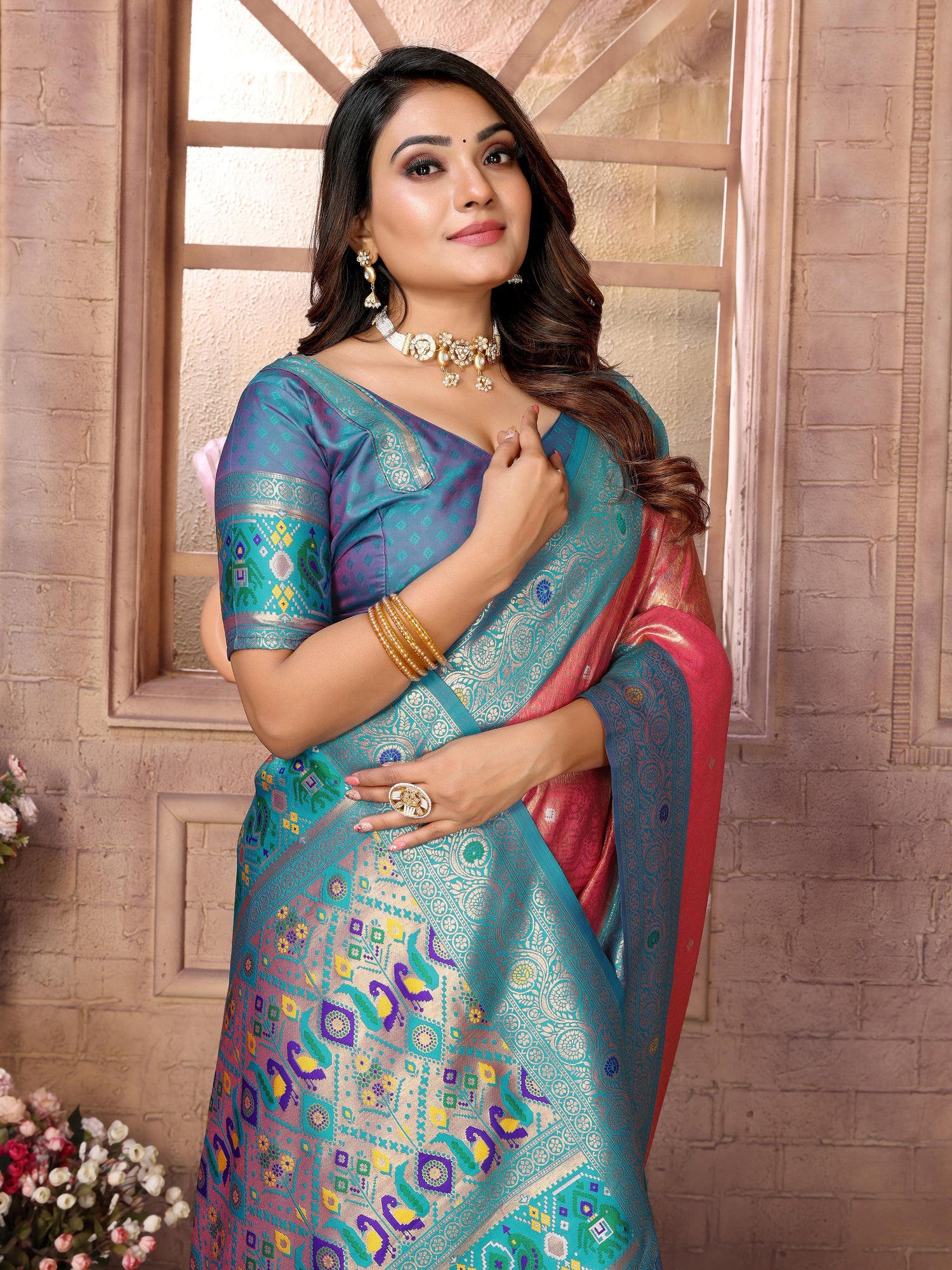 Peach Pure Soft Tissue Banarasi Saree Banarasi Saree Anant Tex Exports Pvt.Ltd..