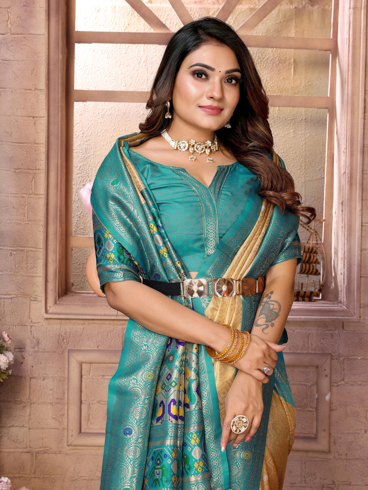 Mustard Pure Soft Tissue Banarasi Saree Banarasi Saree Anant Tex Exports Pvt.Ltd..