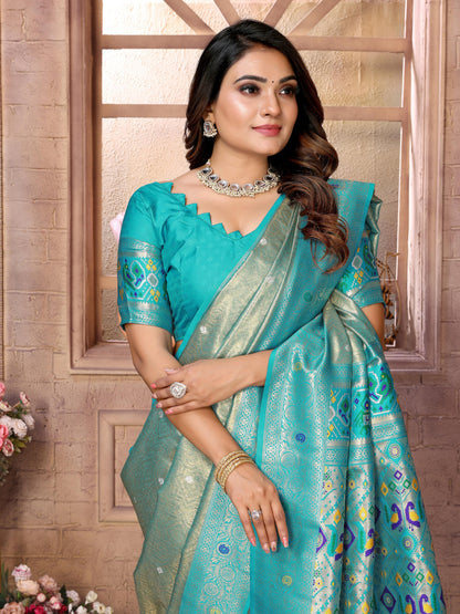 Blue Spun Pure Soft Tissue Banarasi Saree Banarasi Saree Anant Tex Exports Pvt.Ltd..
