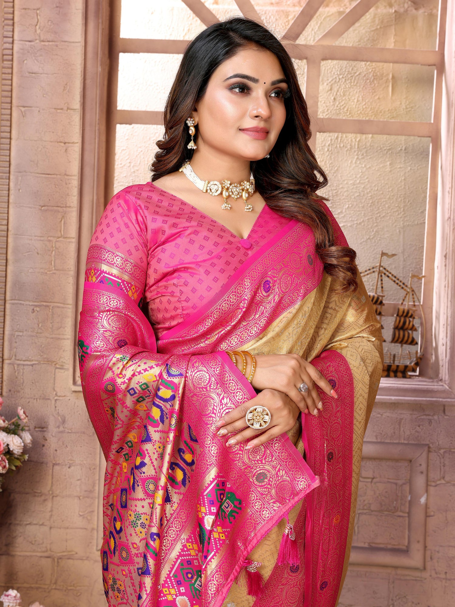 Orange Pure Soft Tissue Banarasi Saree Banarasi Saree Anant Tex Exports Pvt.Ltd..