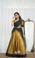 Golden Pure Kanchipuram Silk Zari Weaving South Indian Half Saree Lehenga South indian lehenga Anant Tex Exports Pvt.Ltd..