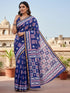 Blue Pure Soft Mal Mal Cotton Bagru Block Print Saree Cotton saree Anant Tex Exports Pvt.Ltd..
