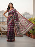 Purple Pure Soft Mal Mal Cotton Bagru Block Print Saree Cotton saree Anant Tex Exports Pvt.Ltd..
