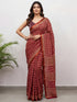 Maroon Pure Soft Mal Mal Cotton Bagru Block Print Saree Cotton saree Anant Tex Exports Pvt.Ltd..