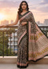 Black Pure Soft Mal Mal Cotton Bagru Block Print Saree Cotton saree Anant Tex Exports Pvt.Ltd..