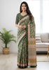 Green Pure Soft Mal Mal Cotton Bagru Block Print Saree Cotton saree Anant Tex Exports Pvt.Ltd..