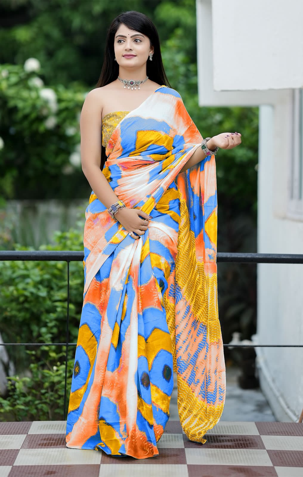 Orange Pure Soft Cotton Bagru Block Print Saree Cotton saree Anant Tex Exports Pvt.Ltd..