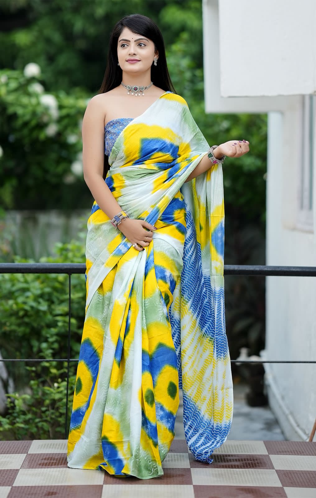 Green Pure Soft Cotton Bagru Block Print Saree Cotton saree Anant Tex Exports Pvt.Ltd..