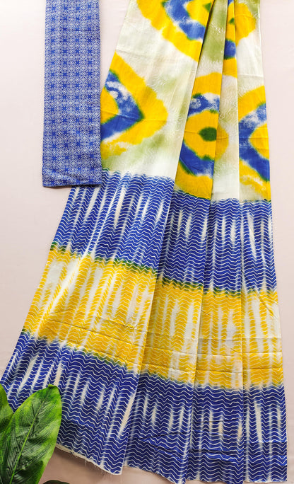 Green Pure Soft Cotton Bagru Block Print Saree Cotton saree Anant Tex Exports Pvt.Ltd..