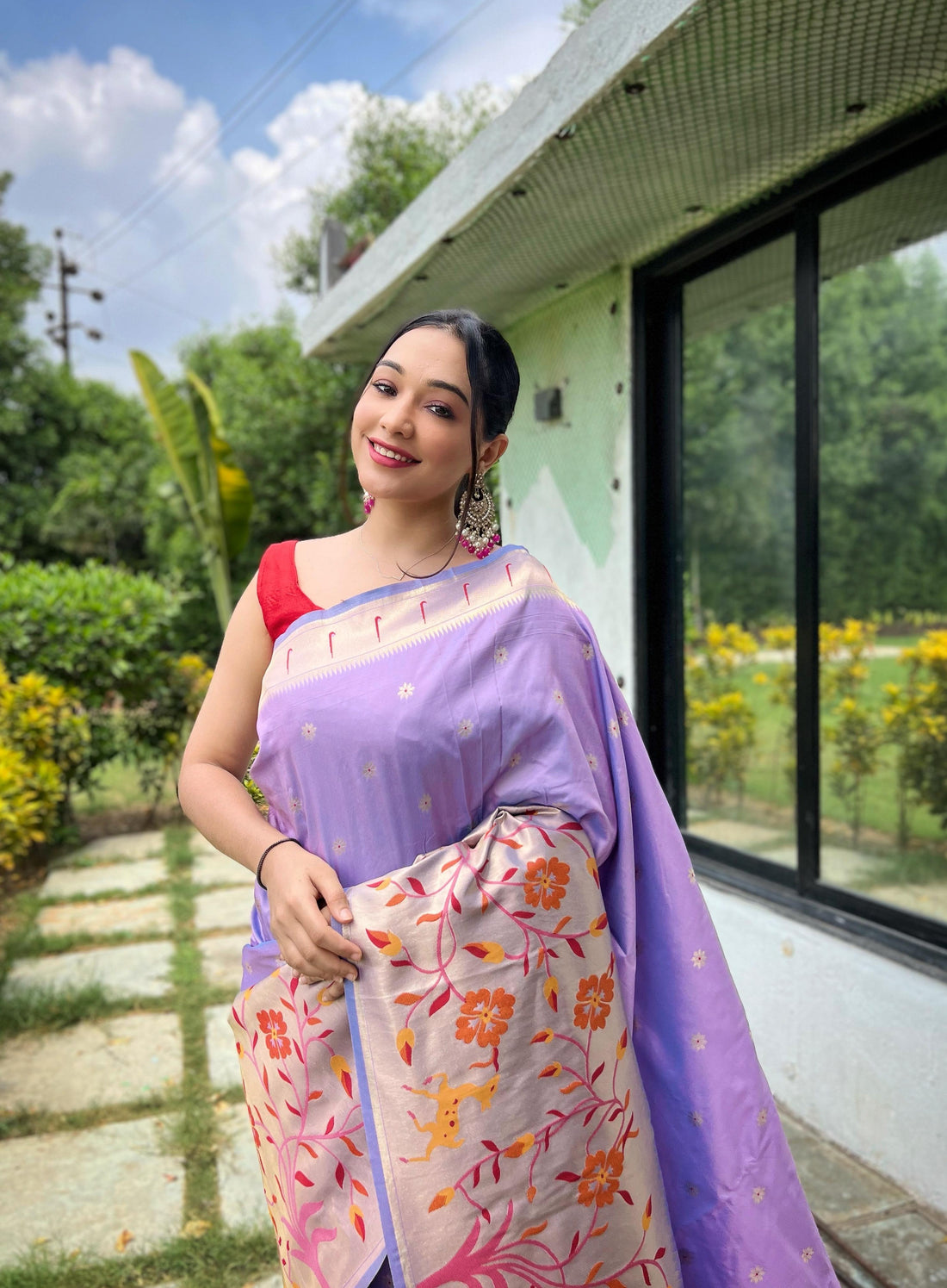 Lavender Pure Paithani Silk Saree Paithani Saree Anant Tex Exports Pvt.Ltd..