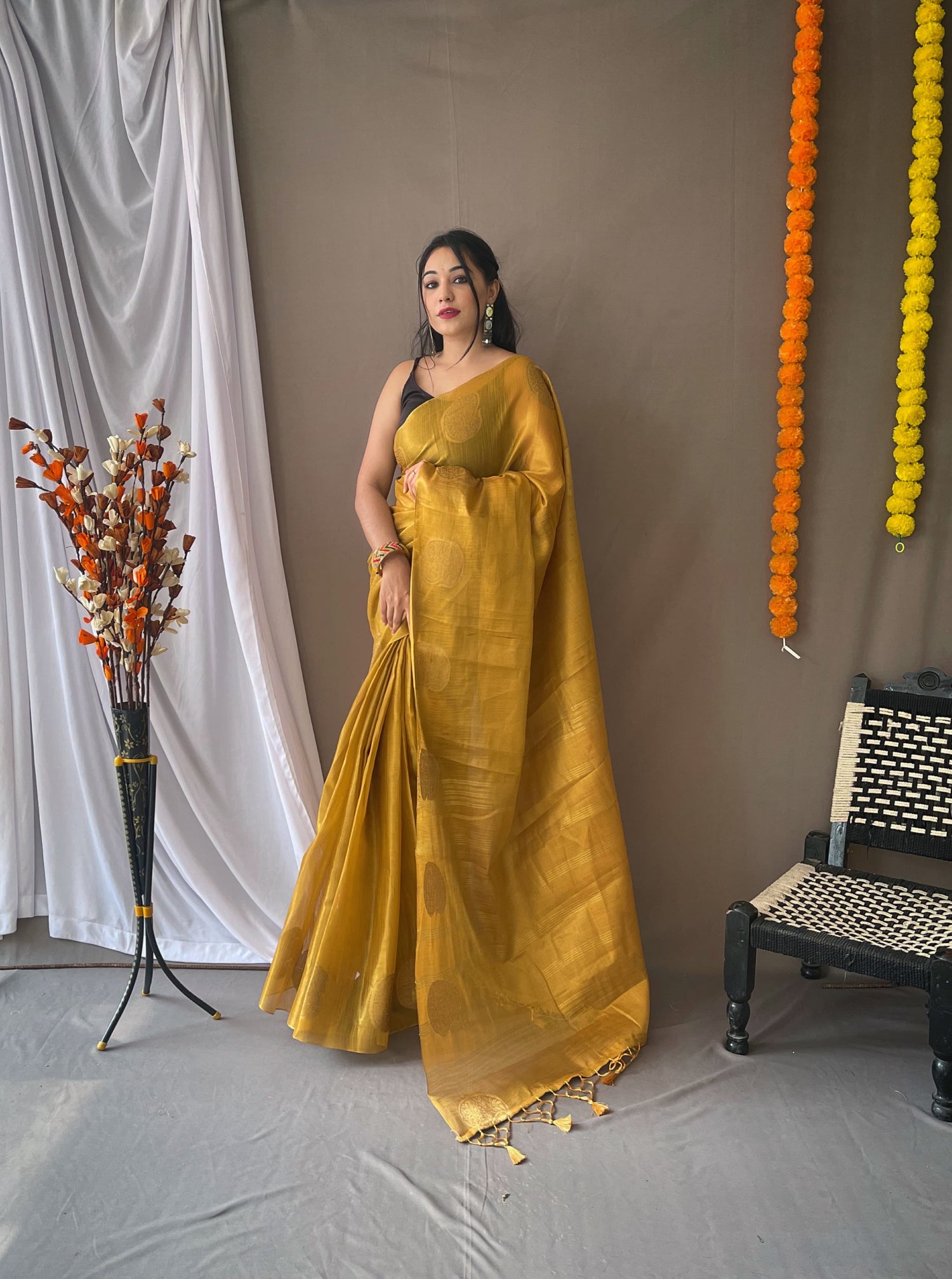 Mystic Gold Pure Tissue Silk Zari Weaving Tissue Saree Tissue Saree Anant Tex Exports Pvt.Ltd..