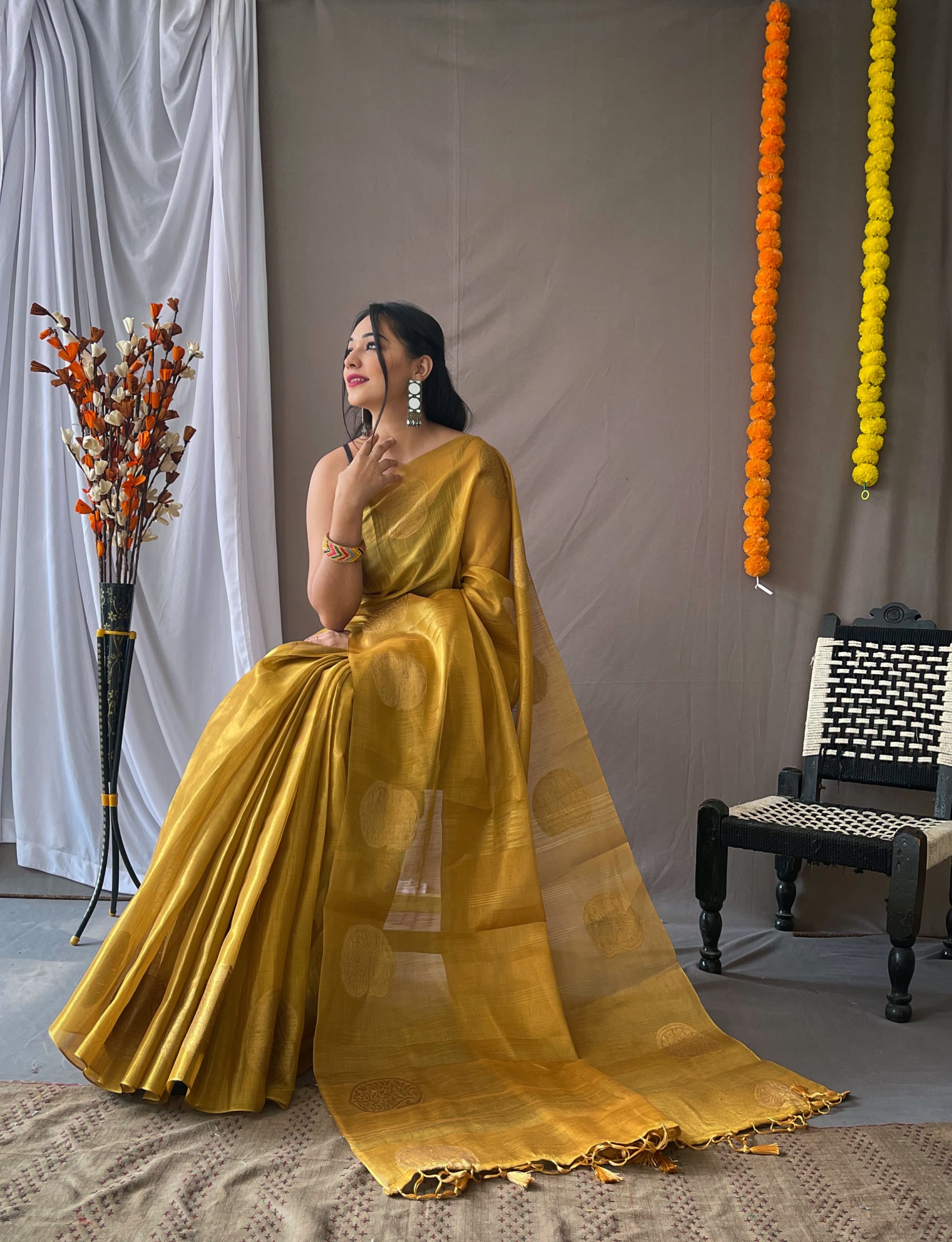 Mystic Gold Pure Tissue Silk Zari Weaving Tissue Saree Tissue Saree Anant Tex Exports Pvt.Ltd..