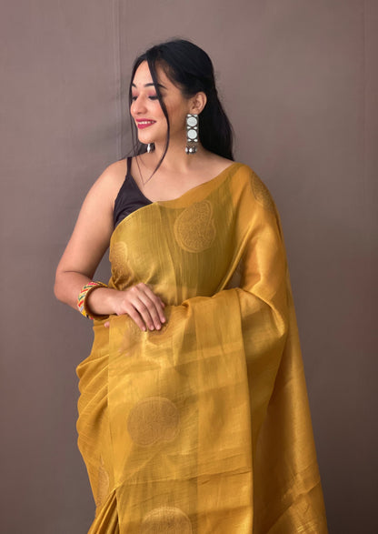 Mystic Gold Pure Tissue Silk Zari Weaving Tissue Saree Tissue Saree Anant Tex Exports Pvt.Ltd..
