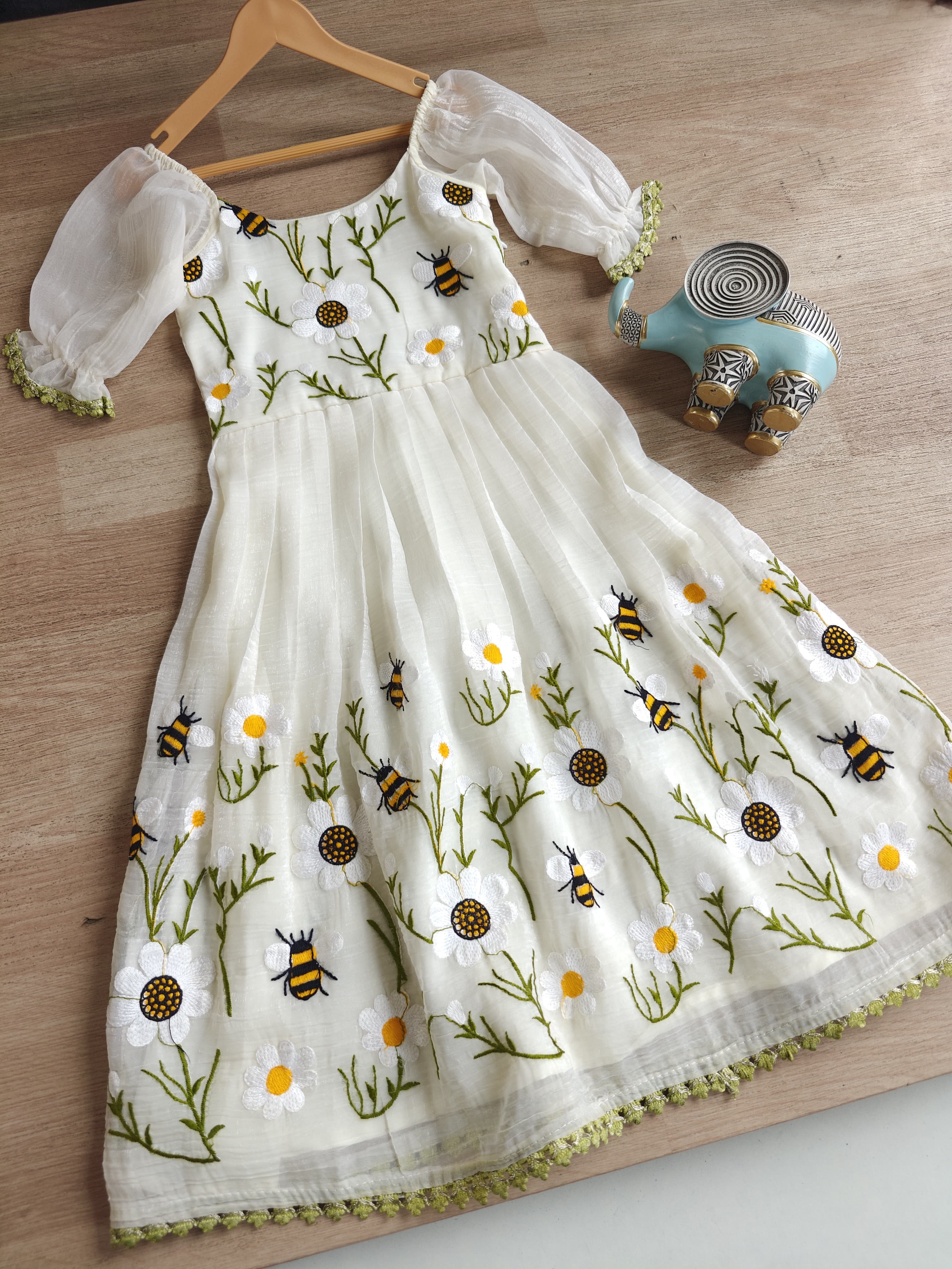 Cream Pure Crush Organza Kid's Dress