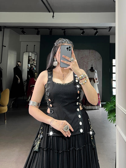 Black Pure Rich Marble Navratri Lehenga Blouse Chaniya Choli Anant Tex Exports Pvt.Ltd..