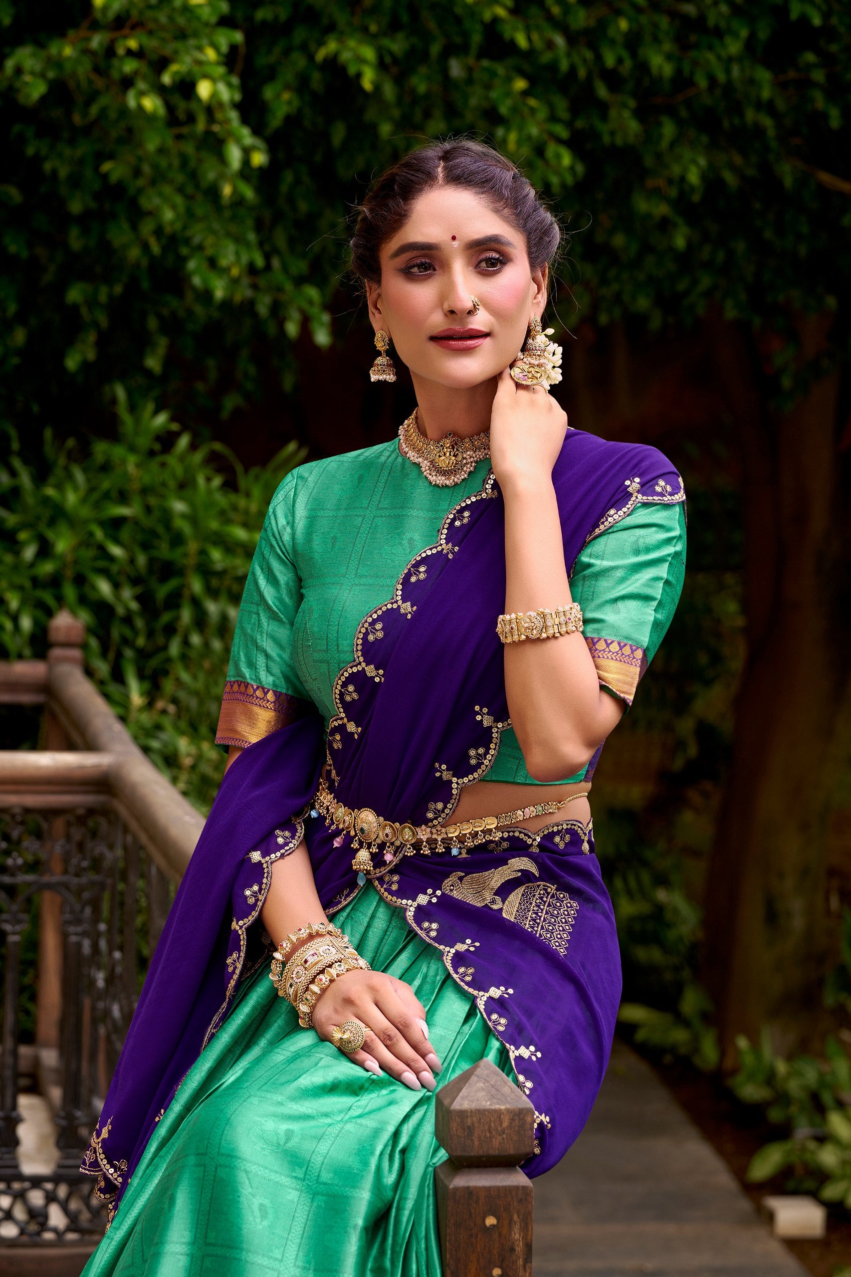 Beige Green Pure Poly Cotton Zari Weaving Lehenga Choli Chaniya Choli Anant Tex Exports Pvt.Ltd..