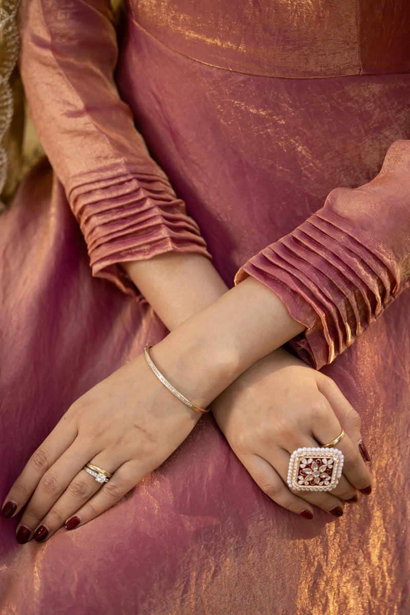 Pink often Pure Space Silk Anarkali Gown