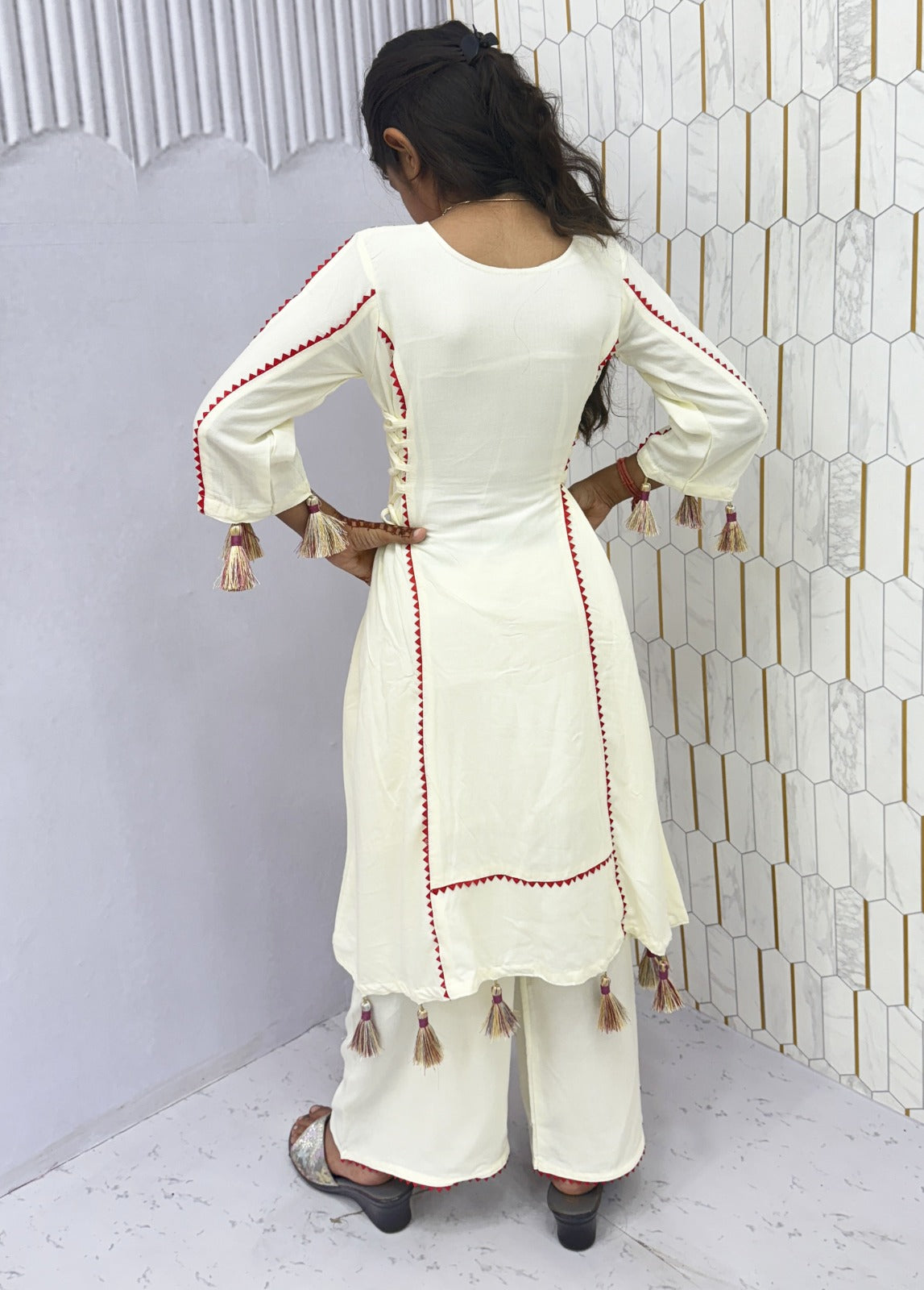 White Pure Soft Cotton Kids Salwar Suit