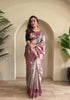 Rosy Pink Grey Pure Banarasi Weaving Saree Banarasi Saree Anant Tex Exports Pvt.Ltd..