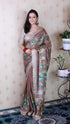 Brown Pure Soft Tussar Silk Saree Tussar Saree Anant Tex Exports Pvt.Ltd..