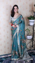 Teal Pure Soft Tussar Silk Saree Tussar Saree Anant Tex Exports Pvt.Ltd..